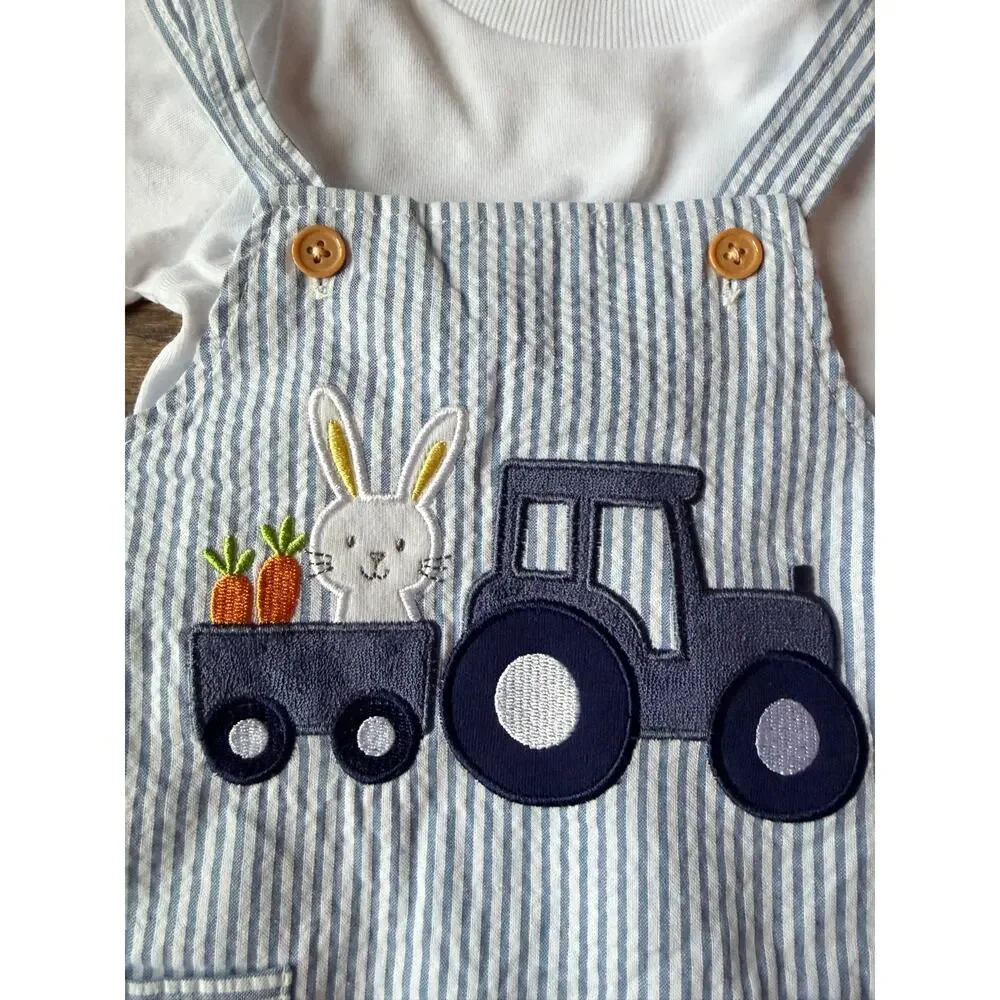 New Baby Starters Bunny Tractor Shortall Outfit – 18 Months